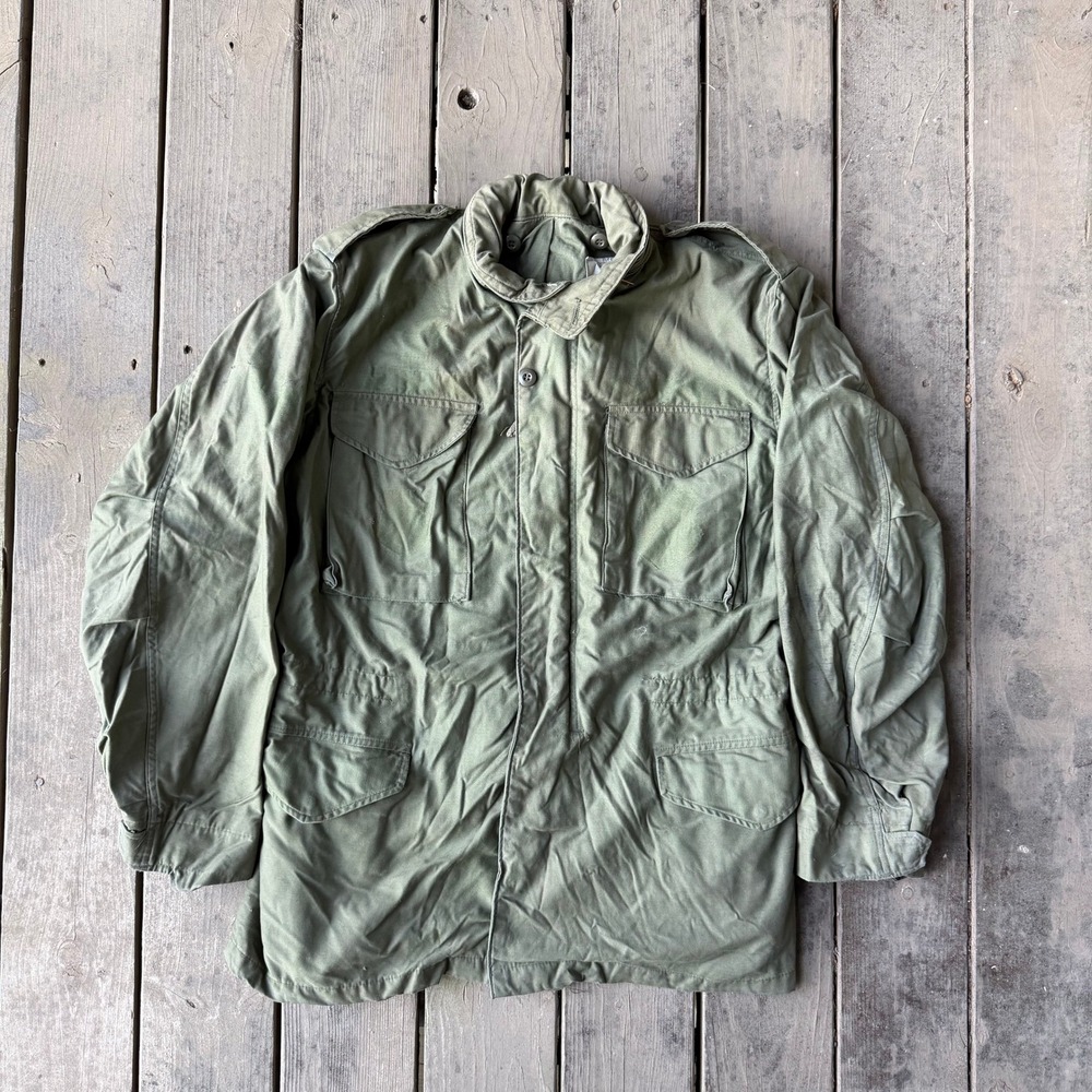 US Military M-65 Field Jacket Olive Drab Green Vintage Army Coat Medium Regular